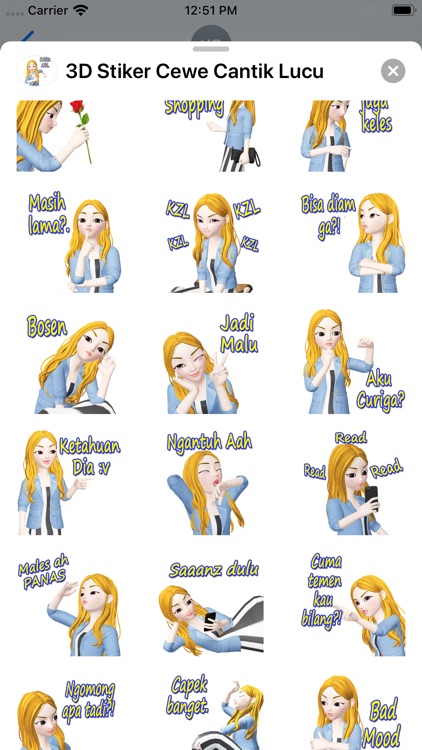 3D Stiker Cewe Cantik Lucu screenshot-4