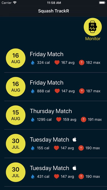 Squash Workout Tracking