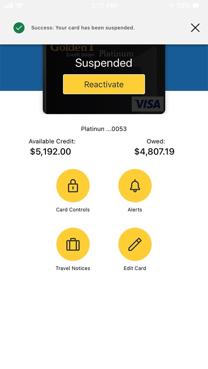 Golden 1 Card Controls screenshot-4