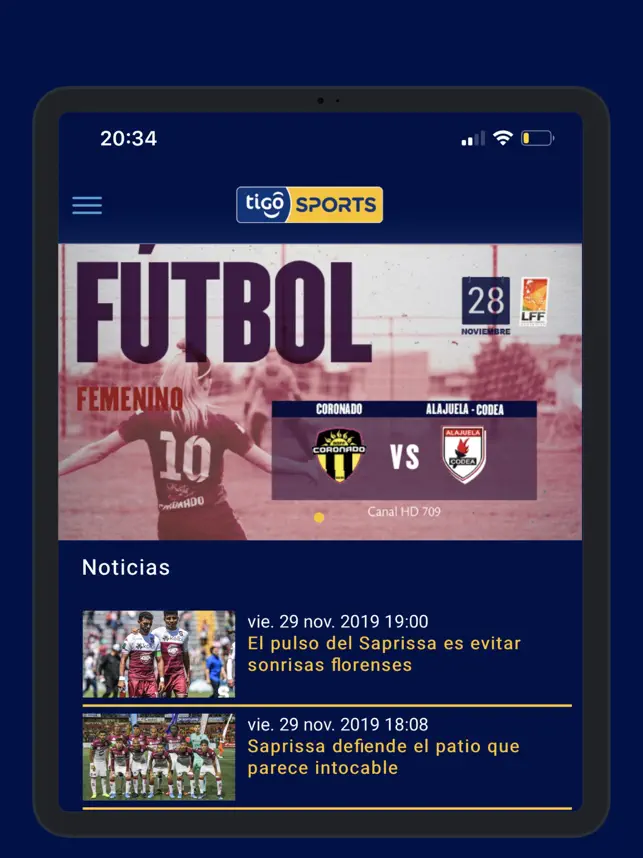 Captura de Pantalla 1 Tigo Sports Costa Rica iphone