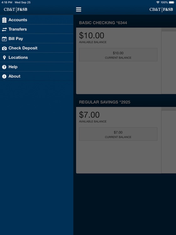CB&T F&SB Personal for iPad