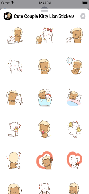 Cute Couple Kitty Lion Sticker(圖2)-速報App