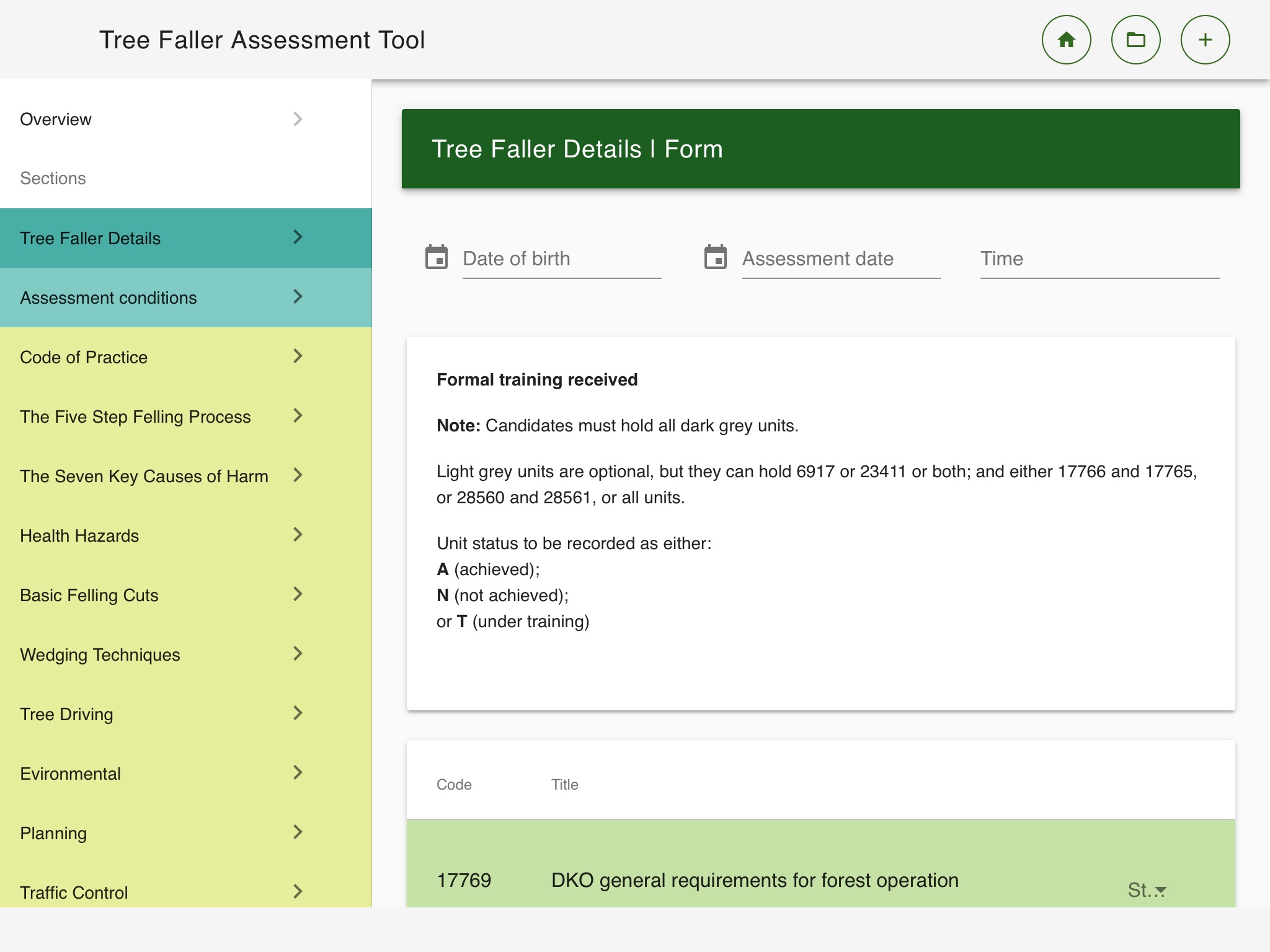 Tree Faller Assessment Tool screenshot 4