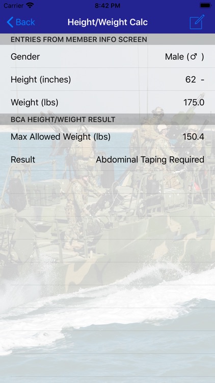 Navy PFA Calc