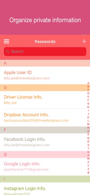 Password Privacy Organizer(圖1)-速報App