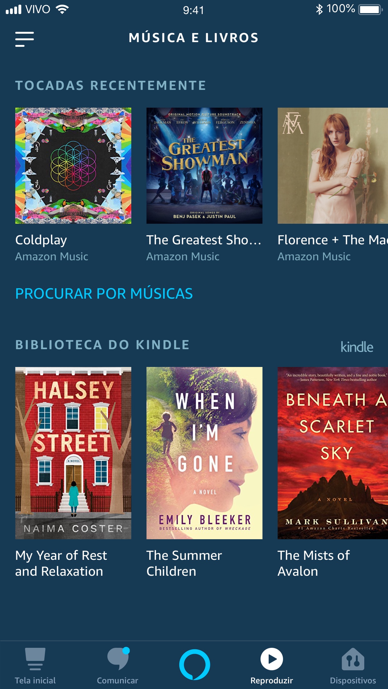 Screenshot do app Amazon Alexa
