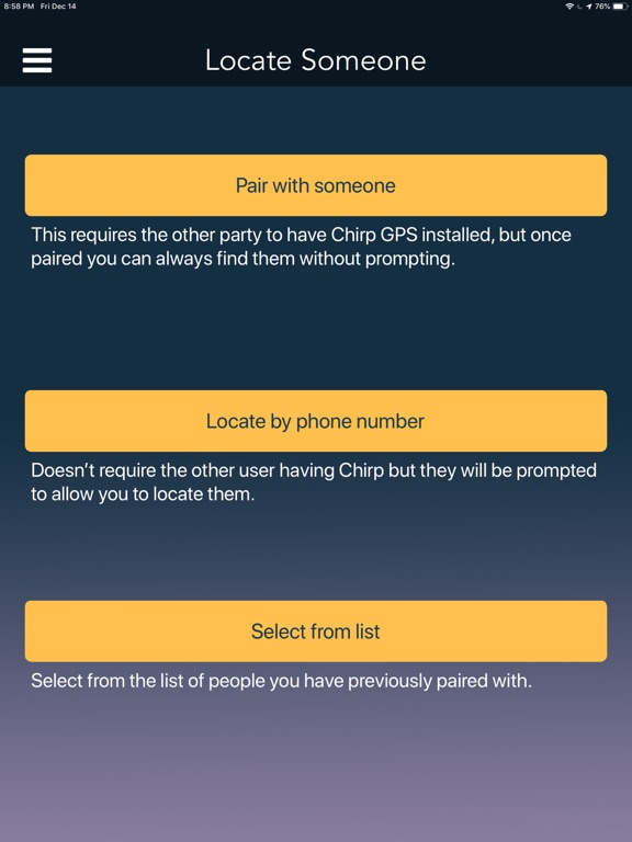 Chirp Phone Tracker - GPS Tracking screenshot