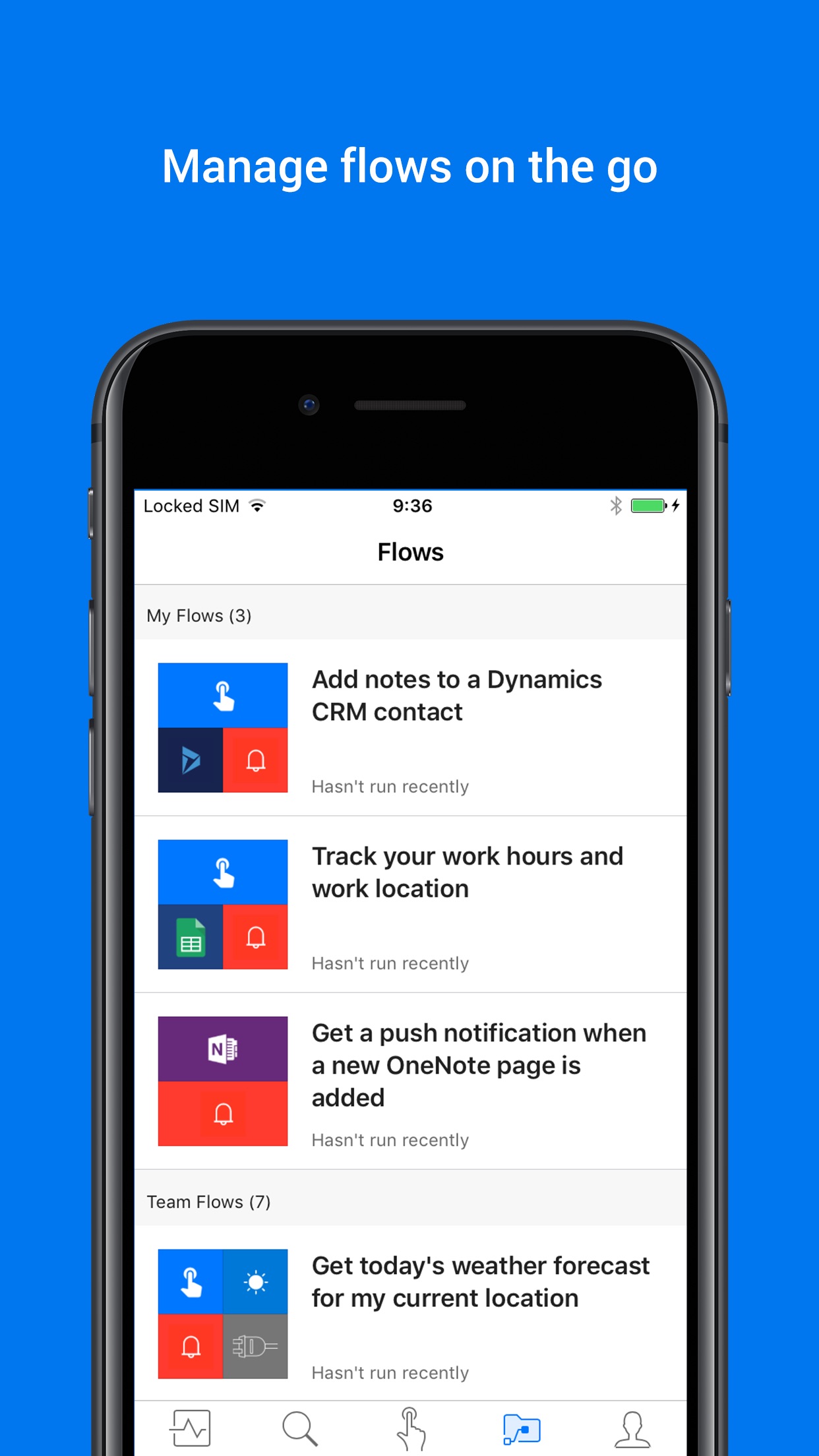 Screenshot do app Power Automate