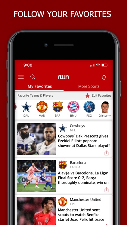 Yellfy Sports: Scores & News screenshot-0