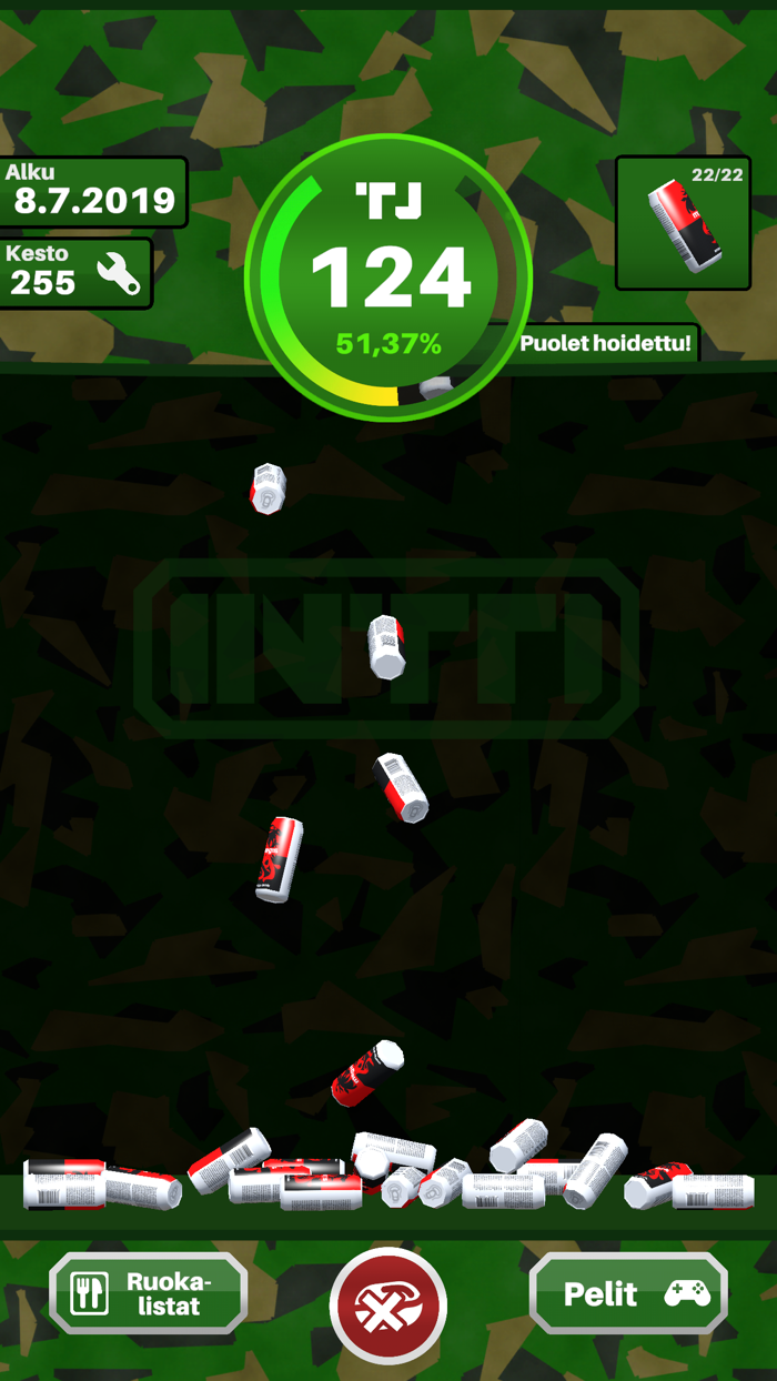 INTTI - TJ, Pelit, Ruokalistat