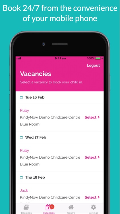 KindyNow Childcare booking App