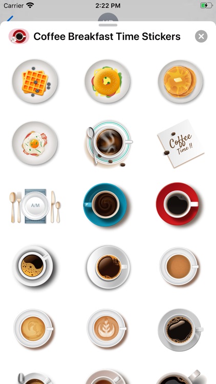 Coffee Breakfast Time Stickers