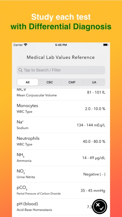 Medical Lab Values Reference