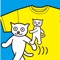 Tシャツにスマホの画面をかざすとTシャツの絵が動き出します。