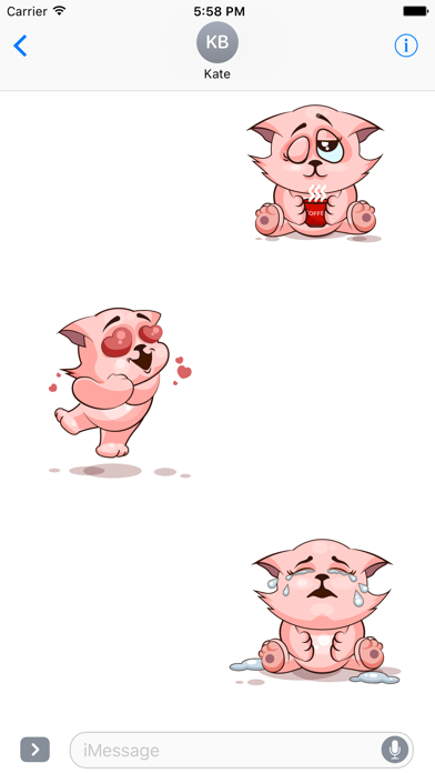 Screenshot #2 pour Adorable Cat Emoji Stickers