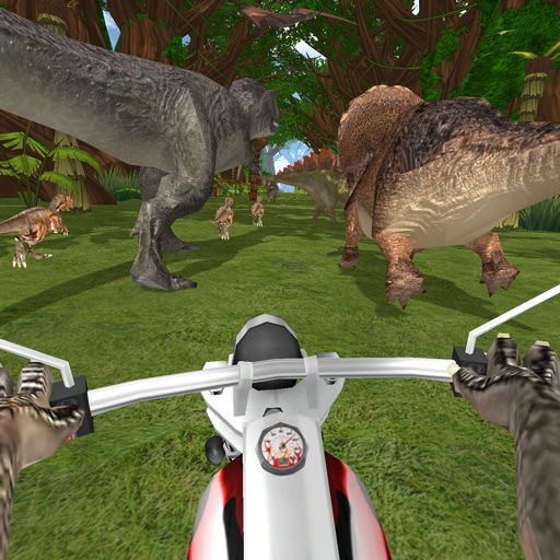 velociraptor riding a bike