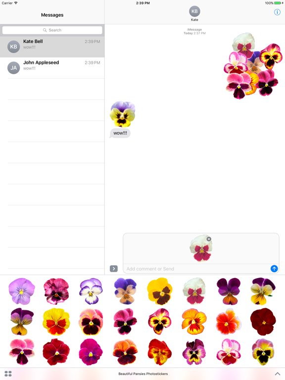 Screenshot #4 pour Beautiful Pansies Stickers
