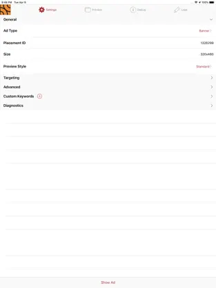 Captura 1 AppNexus SDK App iphone