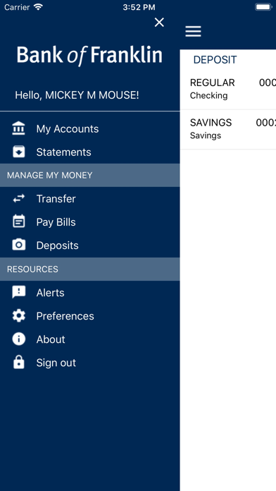 Bank of Franklin Mobile App screenshot 2