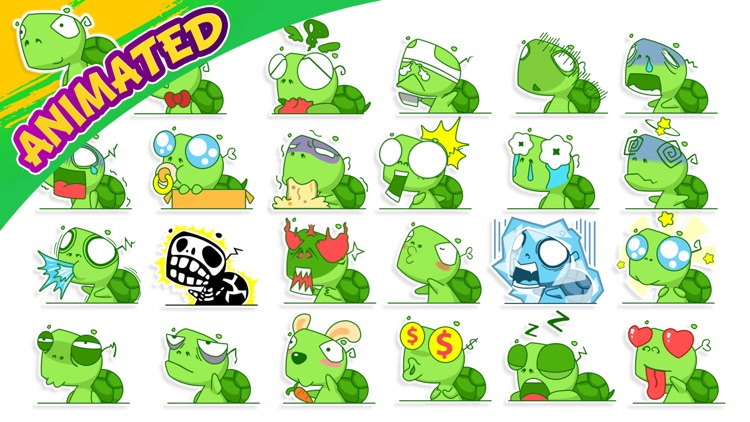 Funny Turtle Animated Stickers