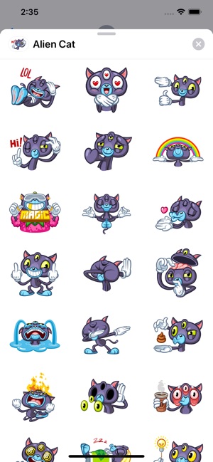 Alien Cat Sticker Pack