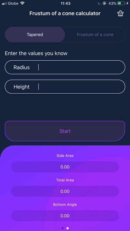 Cone Parameter Calculator