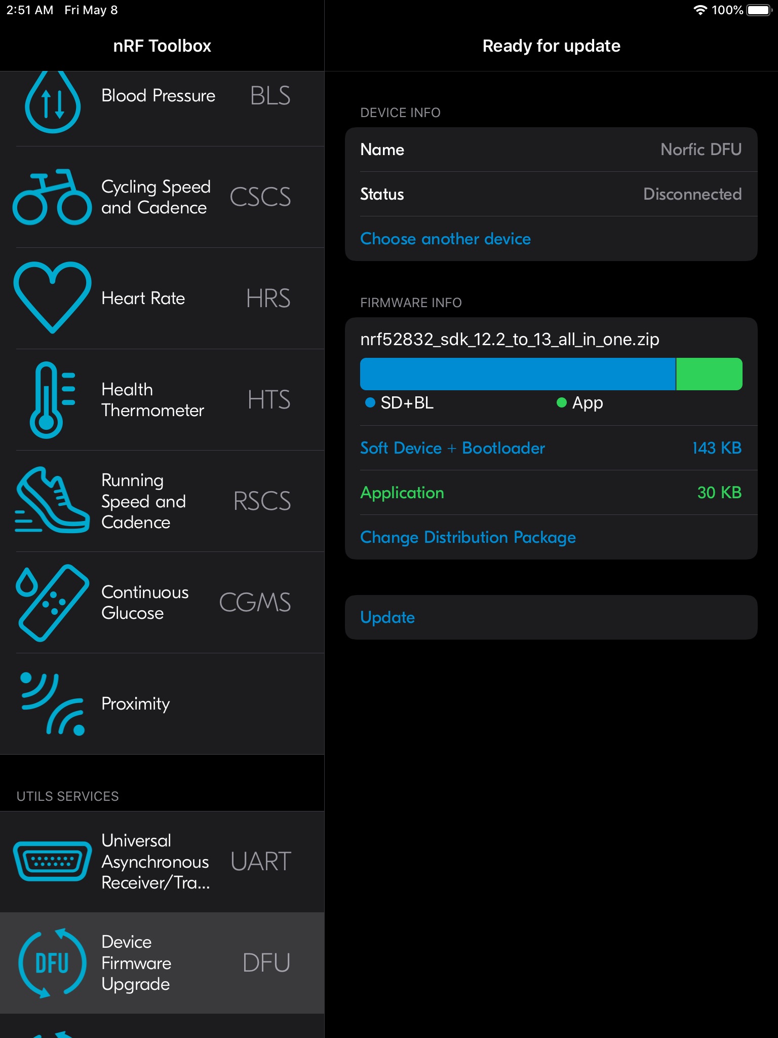 nRF Toolbox screenshot 3