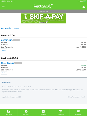 Partners 1st FCU Mobile - náhled