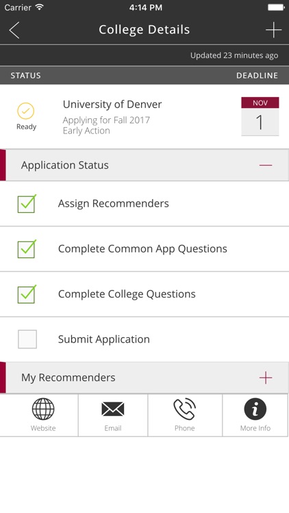 Common App On Track