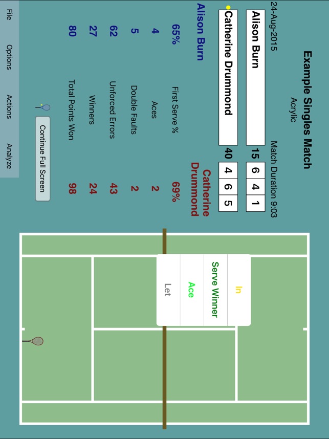 Tennis Match Charting App