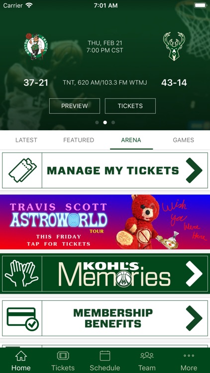 Bucks & Fiserv Forum App