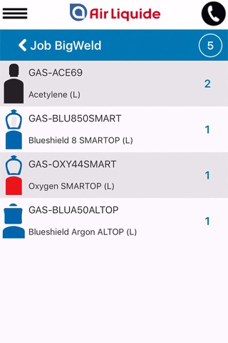 Air Liquide mobile application screenshot 3