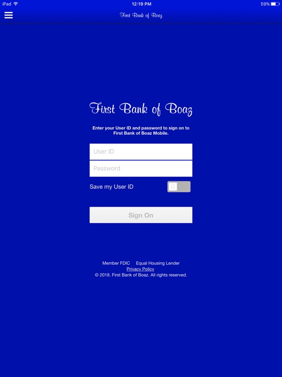 First Bank of Boaz for iPad