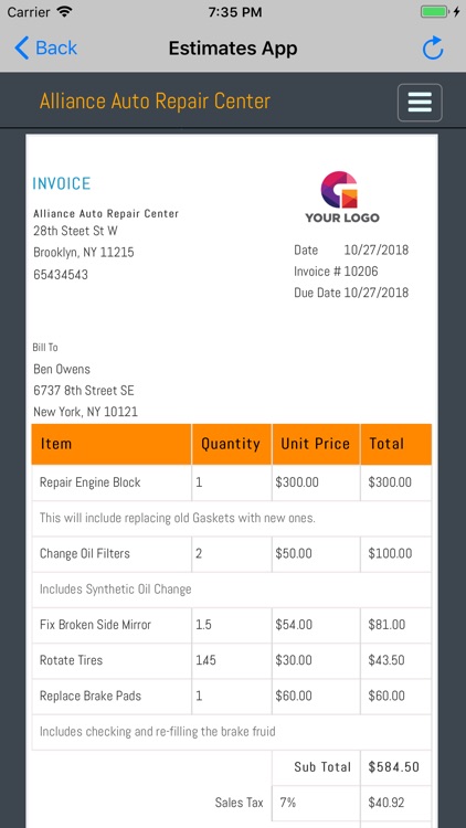 Estimates App