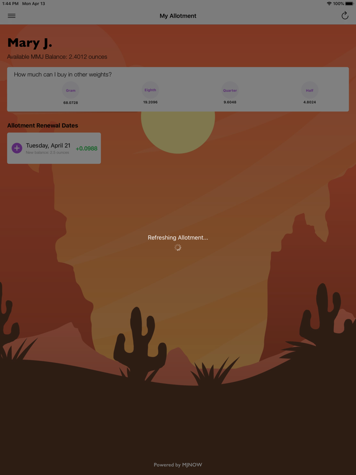 My Arizona MMJ Allotment