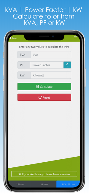 ‎kVA Calculator Screenshot