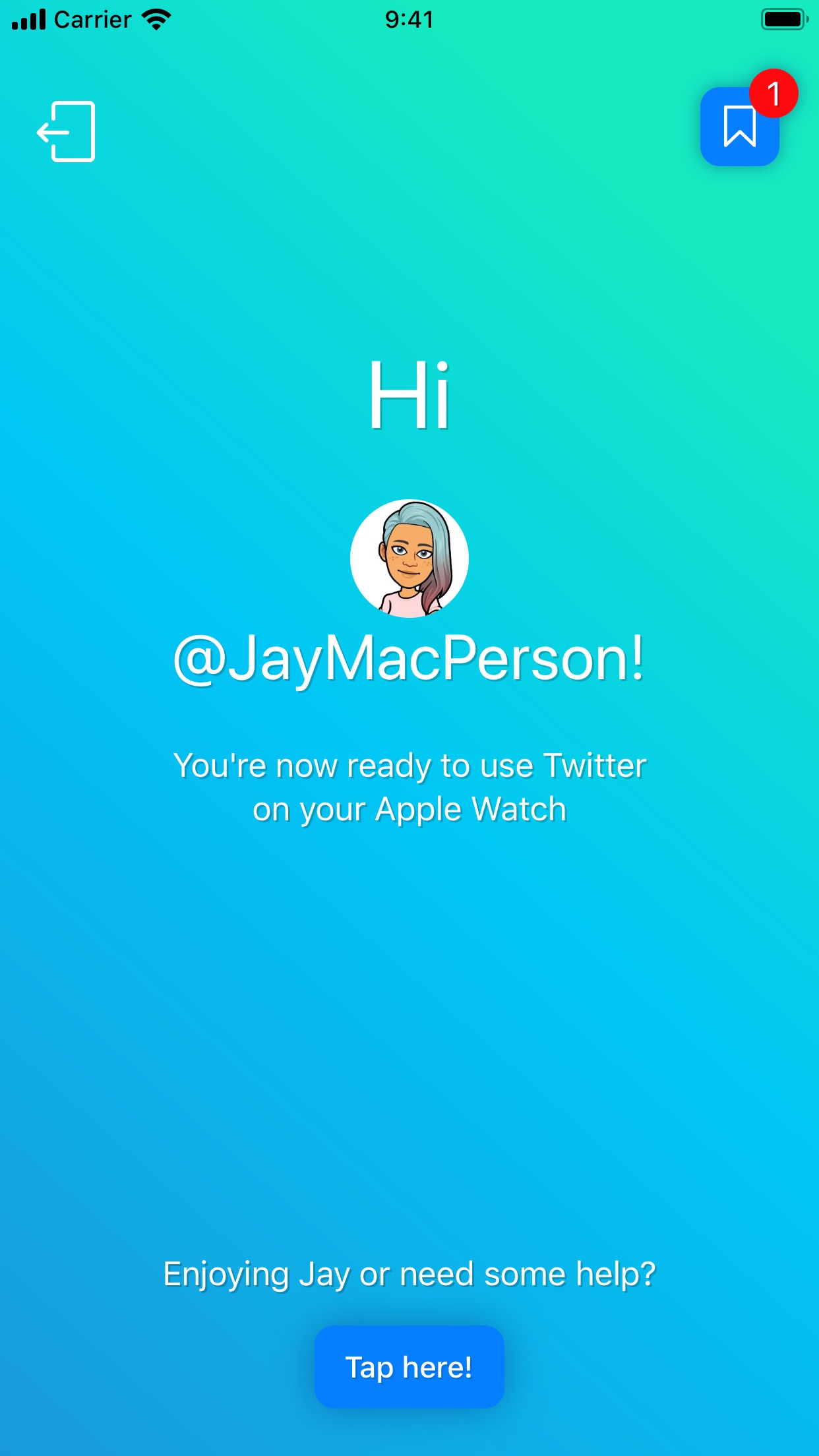 Screenshot do app Jay – Tweet from your Watch