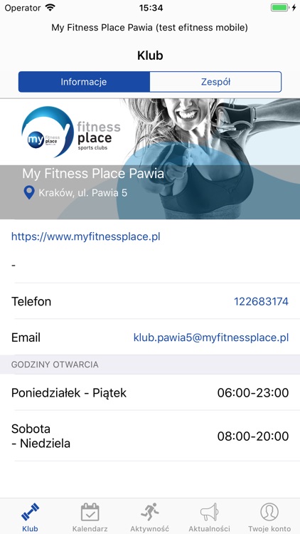 My Fitness Place App