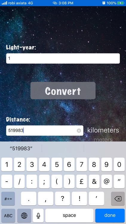 LightYearDistance Calculator