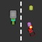 Drive on the road in a cool car and avoid different obstacles