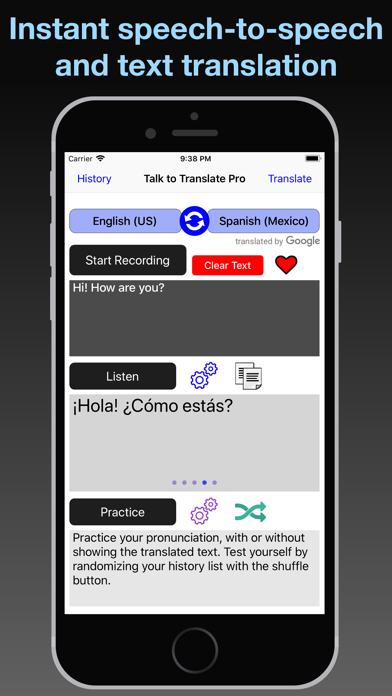 T2T Pro: Speech Translation Screenshot 1