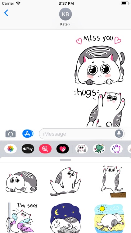 Cute Fat Cat Sticker Pack