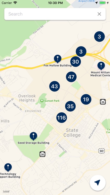 Penn State Campus Map App Penn State Campus Maps by Liam Bolling