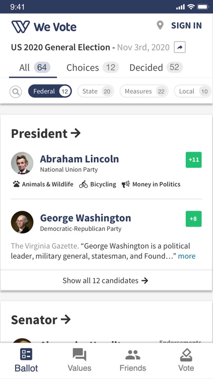 We Vote Ballot Guide, @WeVote