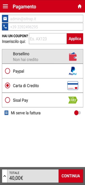 FATTURA ALITALIA SCARICA