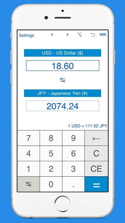 USD and JPY currency converter