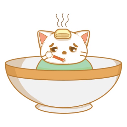 Cat in a bowl stickers icon