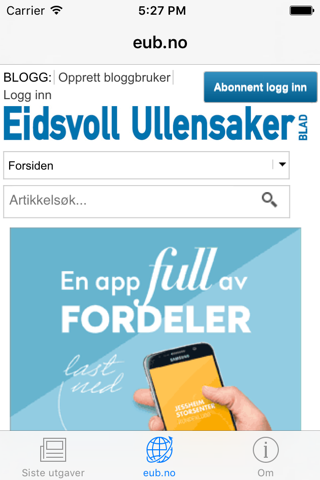 Eidsvoll Ullensaker Blad screenshot 2