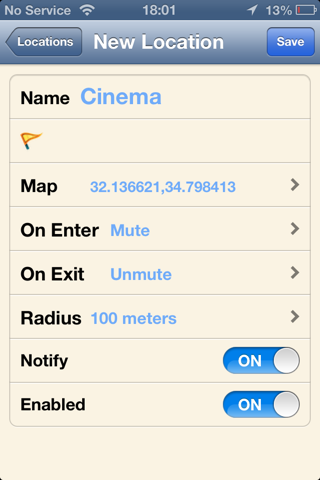 Auto Mute By Location - náhled