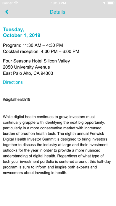 2019 Digital Health Summit screenshot 2